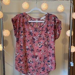 Pink rose floral top